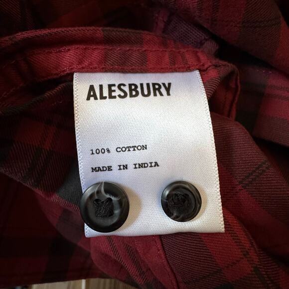 Alesbury Men's Red Plaid Shirt Size Large NWT Long Sleeve Button Up Cotton - Picture 9 of 10